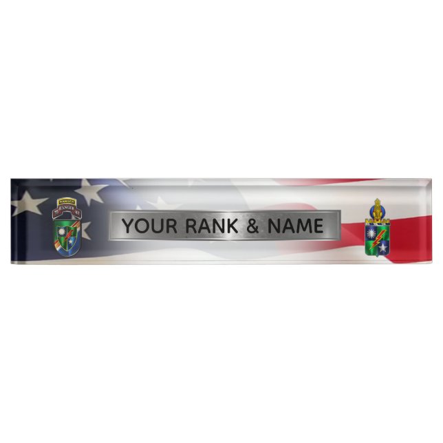 Porte-nom Pour Bureau 75e régiment de rangers (Devant)