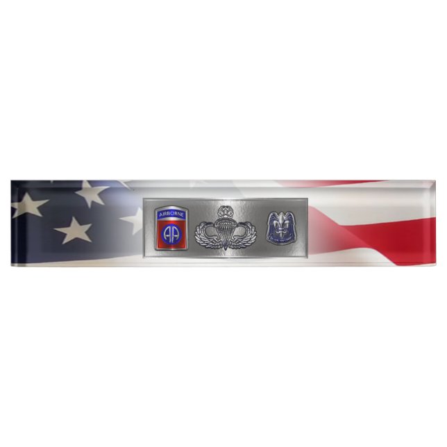 Porte-nom Pour Bureau 82nd Airborne Division  (Devant)