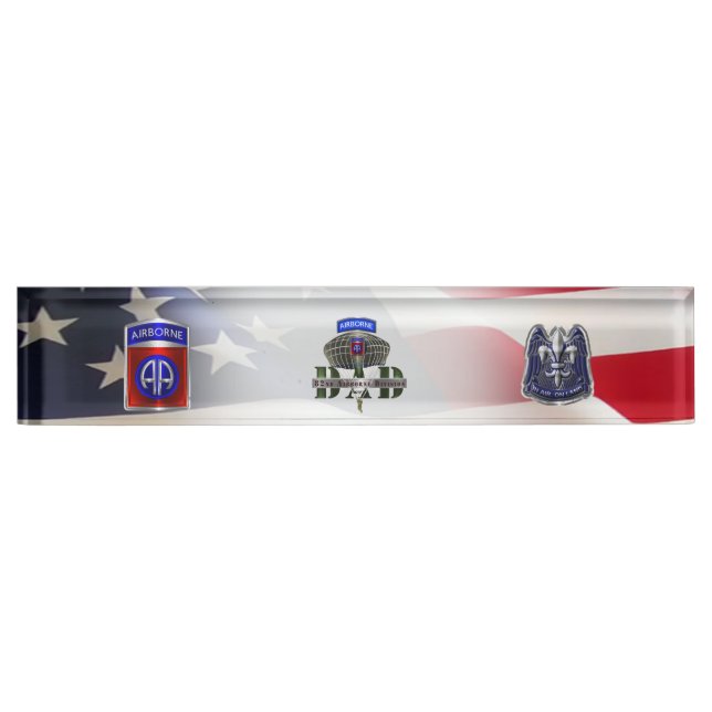 Porte-nom Pour Bureau 82nd Airborne Division DAD (Devant)