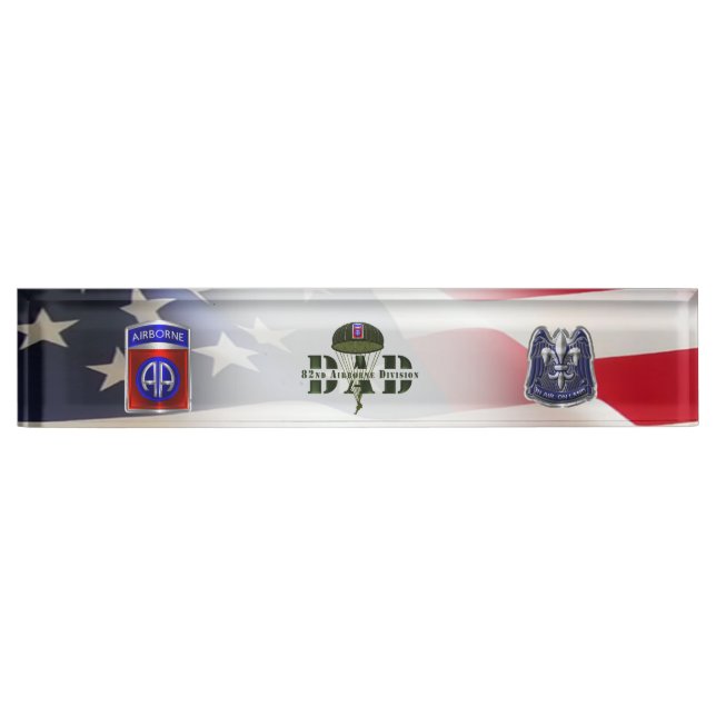 Porte-nom Pour Bureau 82nd Airborne Division DAD (Devant)