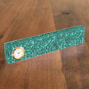 Porte-nom Pour Bureau A l'air de jade vert texturé de mur