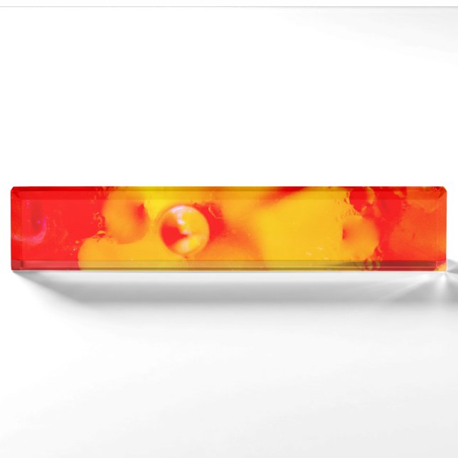 Porte-nom Pour Bureau Abréviation rouge (Devant)