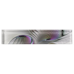 Porte-nom Pour Bureau Abstrait moderne Shy Imaginaire Figure Fractal Art