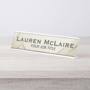 Porte-nom Pour Bureau Accent Doré Élégant Professionnel