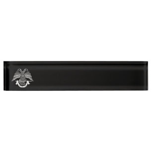 Porte-nom Pour Bureau Aigle à deux têtes comme symbole maçonnique