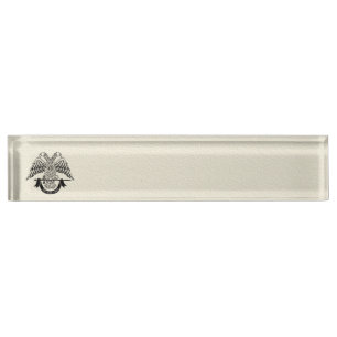 Porte-nom Pour Bureau Aigle à deux têtes comme symbole maçonnique