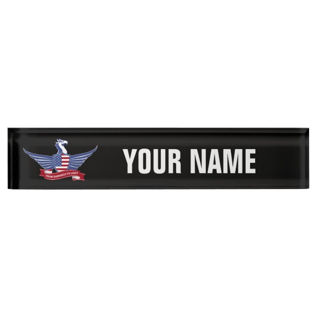 Porte-nom Pour Bureau aigle américain (Devant)