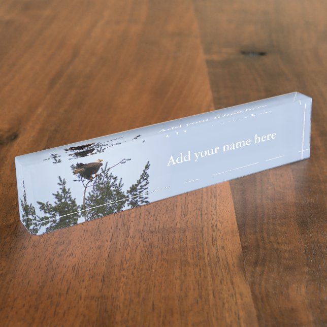 Porte-nom Pour Bureau Aigle de Bald (Taille)