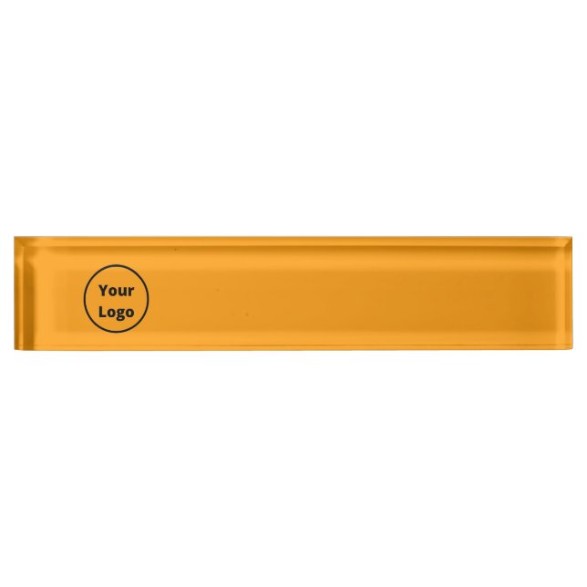 Porte-nom Pour Bureau Ajouter votre logo orange (Devant)