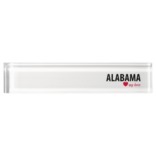Porte-nom Pour Bureau Alabama mon amour (Devant)