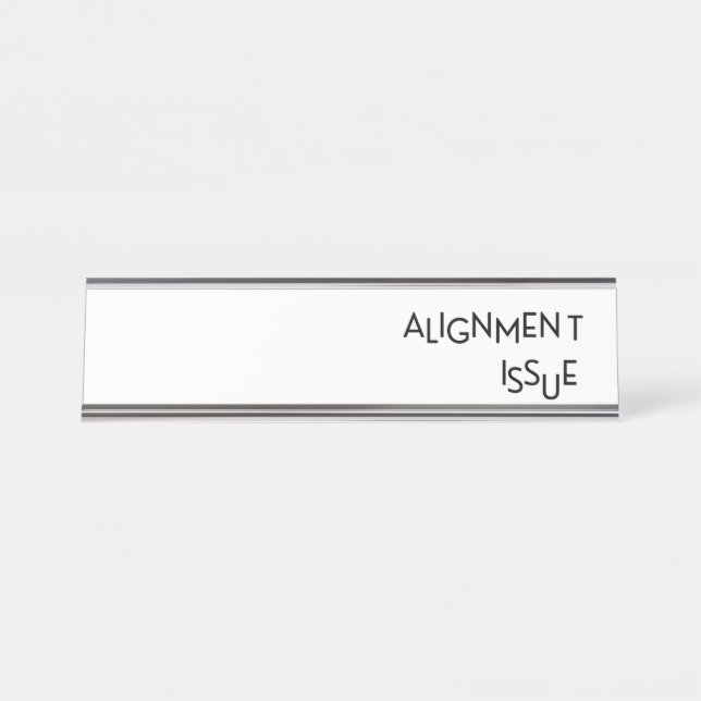Porte-nom Pour Bureau Alignment Issue Industrial Glass Desk Name Plate (Devant)