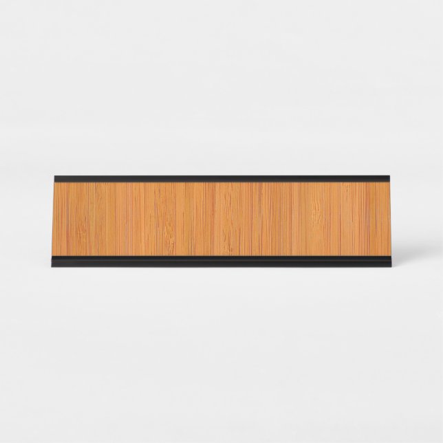 Porte-nom Pour Bureau Amber Bamboo Grain (Devant)