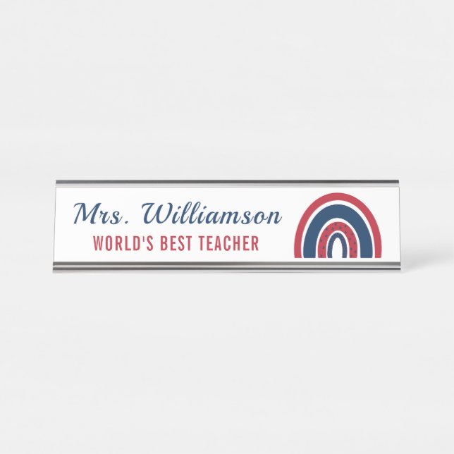 Porte-nom Pour Bureau American Rainbow Une Note De Nom Personnalisé Ense (Devant)