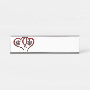 Porte-nom Pour Bureau Amour des chiots