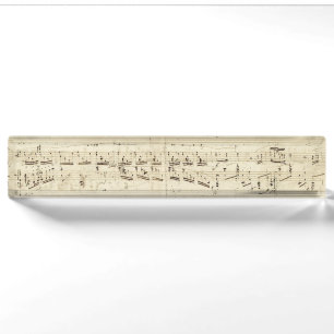 Porte-nom Pour Bureau Anciennes Notes de Musique - Partition de Musique 