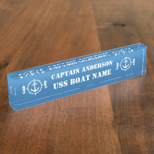 Porte-nom Pour Bureau Ancre et bateau