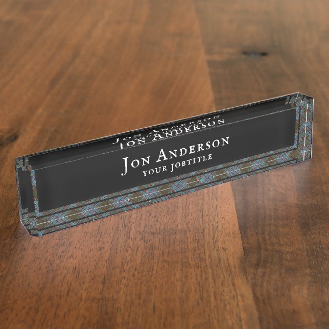 Porte-nom Pour Bureau Anderson Clan Tartan Plaid Motif Scottish (Taille)