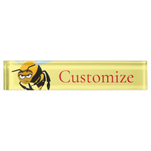 Porte-nom Pour Bureau Angry Bee Thunder_Cove