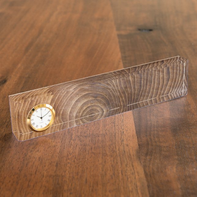 Porte-nom Pour Bureau Anneaux d'arbre (Taille)