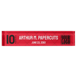 Porte-nom Pour Bureau anniversaire de l'employé personnalisé ou 10 ans