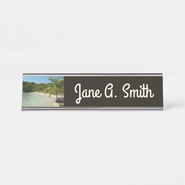 Porte-nom Pour Bureau Antiguan Beach Beautiful Tropical Landscape (Devant)