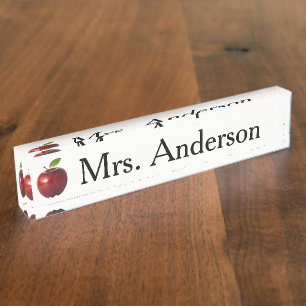 Porte-nom Pour Bureau Apple Teacher Nameplate pour bureau