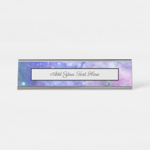 Porte-nom Pour Bureau Aquarelle Starry Sky Space Lover Galaxy Stars