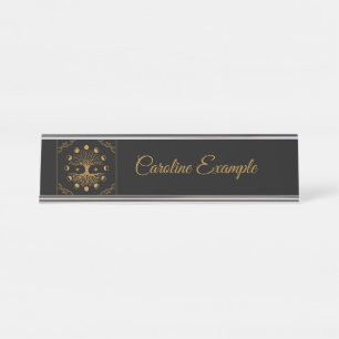 Porte-nom Pour Bureau Arbre de vie Majestic en or