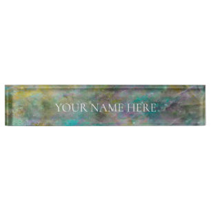 Porte-nom Pour Bureau Arc en arc-en-ciel multicolore en cristal rocher m