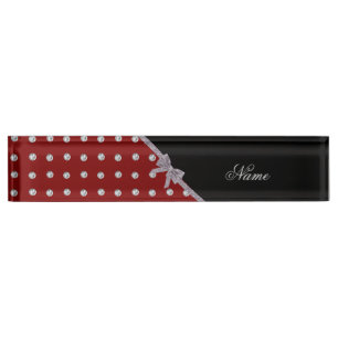 Porte-nom Pour Bureau Arc rouge nommé fait sur commande de parties
