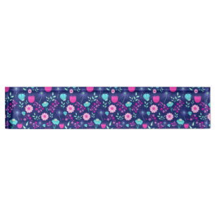 Porte-nom Pour Bureau Arrière - plan à motif floral mignon