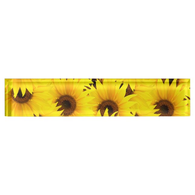 Porte-nom Pour Bureau Arrière - plan de tournesols (Devant)
