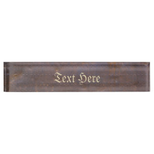 Porte-nom Pour Bureau Arrière - plan rouillé de texture de fer