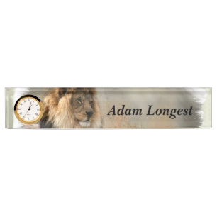 Porte-nom Pour Bureau Art d'amants de lion