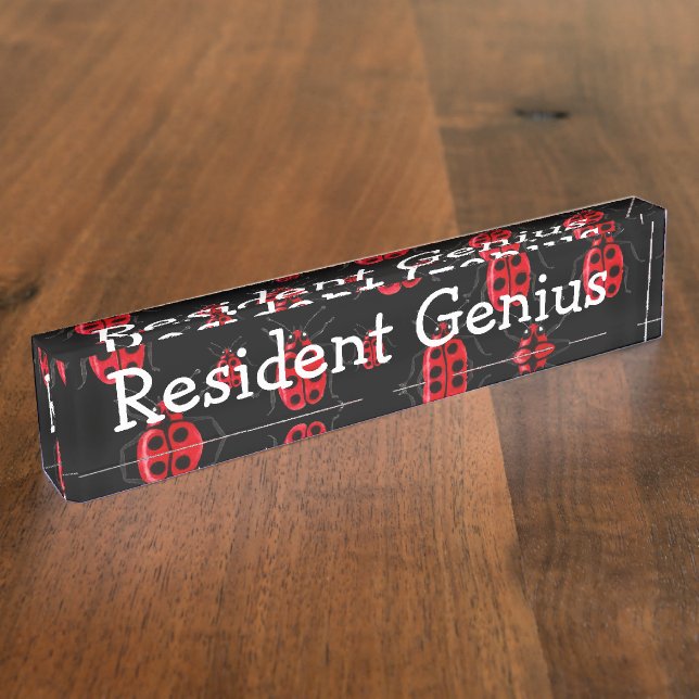 Porte-nom Pour Bureau Art de coccinelles (Taille)