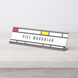 Porte-nom Pour Bureau Art Moderne Géométrique Minimaliste De Stijl Mondr