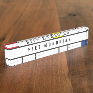 Porte-nom Pour Bureau Art Moderne Géométrique Minimaliste De Stijl Mondr