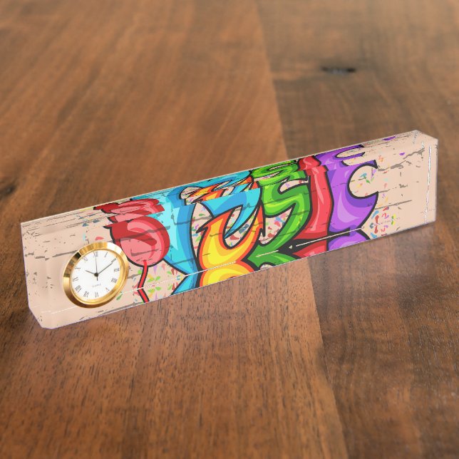 Porte-nom Pour Bureau Art urbain 10. (Taille)