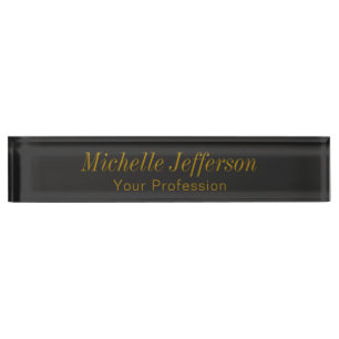 Porte-nom Pour Bureau Artiste de maquillage professionnel couleur or gri