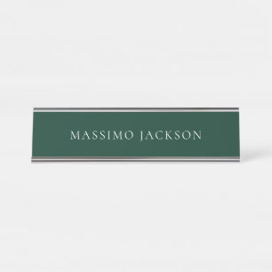 Porte-nom Pour Bureau Aspect minimaliste vert foncé moderne et simple