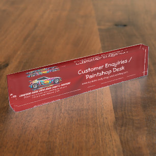 Porte-nom Pour Bureau Atelier de carrosserie automatique et peinture de 