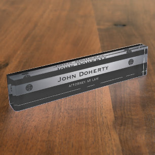 Porte-nom Pour Bureau Avocat argenté de l'AVOCAT