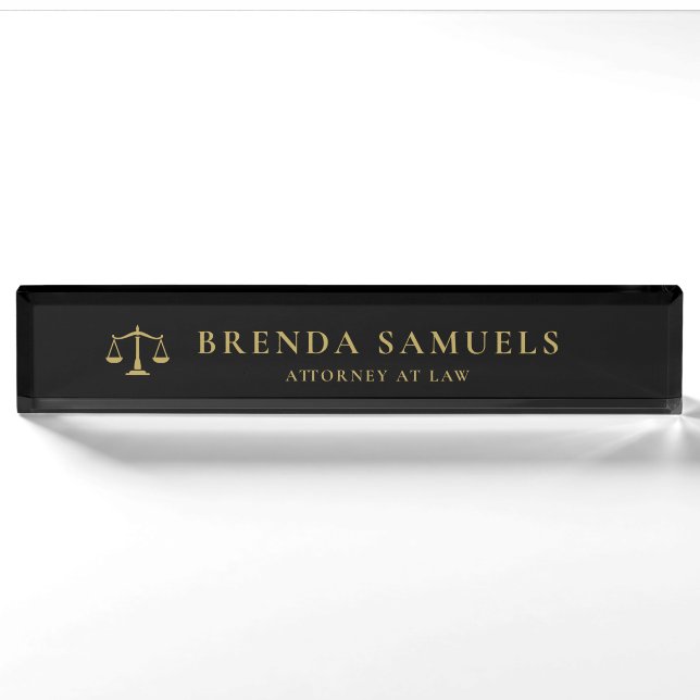 Porte-nom Pour Bureau Avocat léger (Devant)