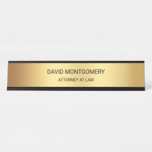 Porte-nom Pour Bureau Avocat minimaliste de la typographie noire