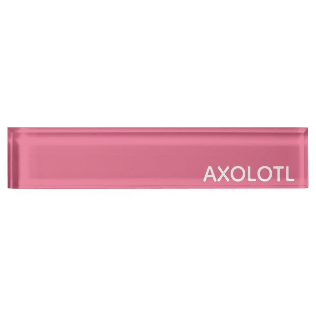 Porte-nom Pour Bureau Axolotl pink color name (Devant)