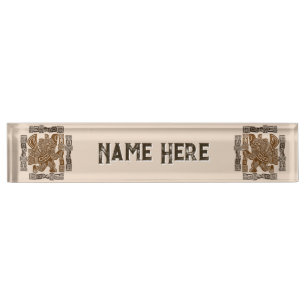 Porte-nom Pour Bureau Aztec Eagle Guerrier Tribal Art antique