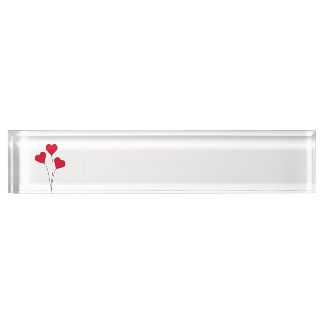 Porte-nom Pour Bureau Ballons Coeur mignon (Devant)