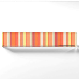 Porte-nom Pour Bureau Bandes rouges mignonnes orange