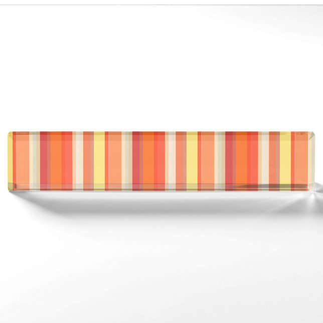 Porte-nom Pour Bureau Bandes rouges mignonnes orange (Devant)
