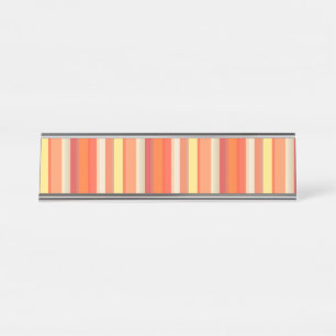 Porte-nom Pour Bureau Bandes rouges mignonnes orange